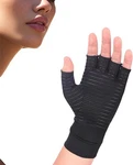 Compression Arthritis Glove For Women Or Men, Copper Infused, Black, Fingerless. Fixed Price $8.99.
