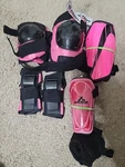 Wipeout Kids 5+ Pad Set Knee Pads, Elbow Pads & Wristguards Pink Plus Shin Guard. Fixed Price $19.00.