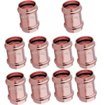 10pcs 3/4 Press Copper Propress Coupling Fittings W/stoppropress Pressure Cop. Fixed Price $47.62.