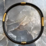 Nikken Black And Gold Tone Magnetic Powerband Sports Chocker Necklace. Fixed Price $55.25.