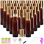 Inice 24 Pack Roller Bottles For Essential Oils, Amber Galss 10ml Roll On Bot.... Fixed Price $23.84.