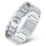 Feraco 3x Men's Magnetic Bracelet Titanium Steel 3 Row Therapy Gunmetal. Fixed Price $38.98.