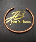 John S. Brana 3mm Wide Hammered Solid Copper Cuff Bracelet 6.5". Fixed Price $29.99.