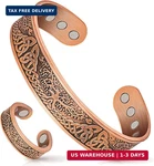 Mahnco Copper Bracelet For Men & Women,12x Strength Magnetic Bracelets Lymphat. Fixed Price $15.86.