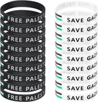 Free Palestine Silicone Wristbands 7.62 Centimeters, Black, White. Fixed Price $19.78.