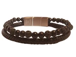 Murtoo Mens Black And Silver Braided Beads Leather Bracelet. Fixed Price $24.99.