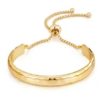 Enskefen Dainty Bracelets For Women Adjustable Slider One Size, Gold Hammered. Fixed Price $24.95.