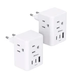 2 Pack European Travel Plug Adapter, Mifaso International Power White. Fixed Price $24.99.