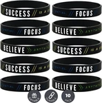 Inkstone 10 Pack Success, Achieve, Focus - Motivational Silicone Wristbands. Fixed Price $17.99.