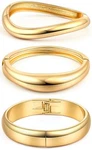 Sonnyx 1-3 Pcs Gold Silver Cuff Bangle Bracelets For Women Trendy Hinged Cuff.... Fixed Price $19.39.
