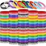 110 Pcs Jesus Loves You Silicone Bracelet, Colorful Christian Wristbands, Rub.... Fixed Price $31.67.